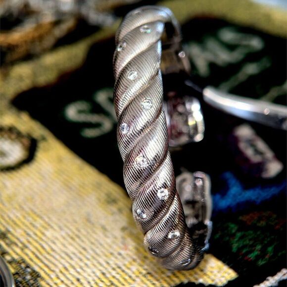 Judith Ripka 925 Cz Braid Design Cuff - Picture 9 of 11